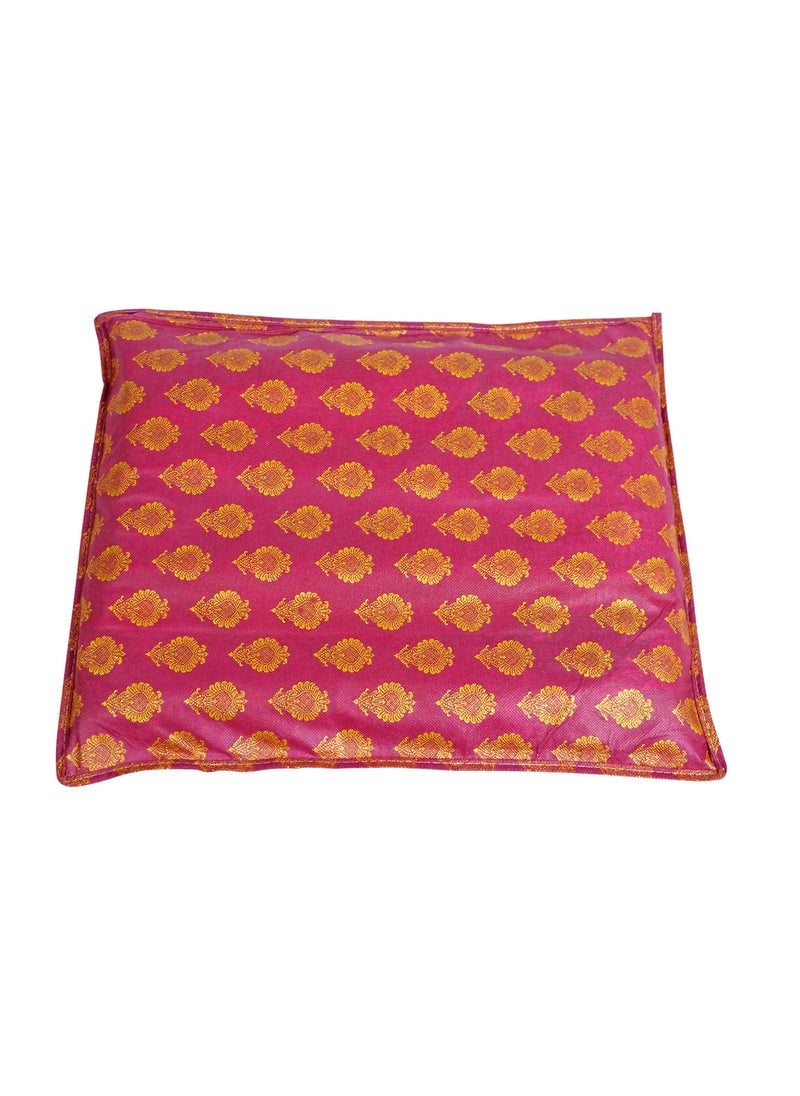 AARON INC AARON INC set of 24 Foldable Single Saree CoversClothes Storage BagWardrobe Organizer With Transparent Top And Zip For Lehenga Suit Dress and accessories Saree Maroon NonWoven  - Image 2