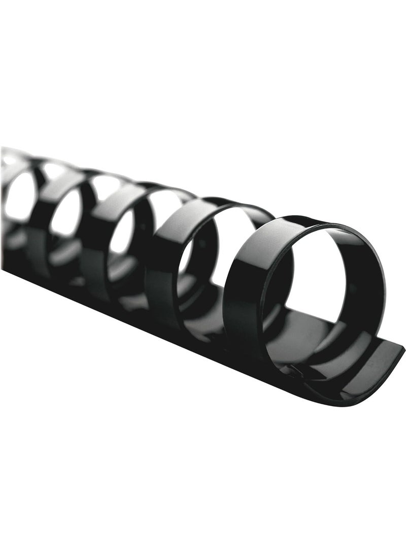 GBC GBC Binding Spines/Spirals/Coils, 1/4" Diameter, 25 Sheet Capacity, CombBind, Black, 100 Pack (4000020) - Image 3