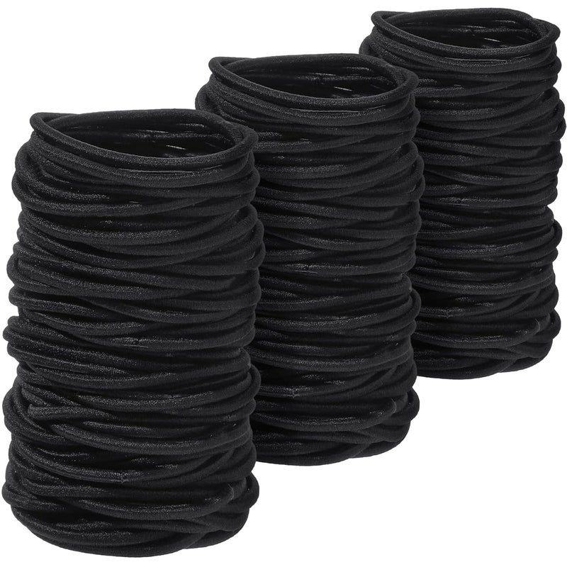 Canlierr 500 Pcs Hair Ties Bulk for Thick Non Metal Hair Elastics Rubber Bands Ponytail Holders for Women Men Straight Thick CurlyBlack 
