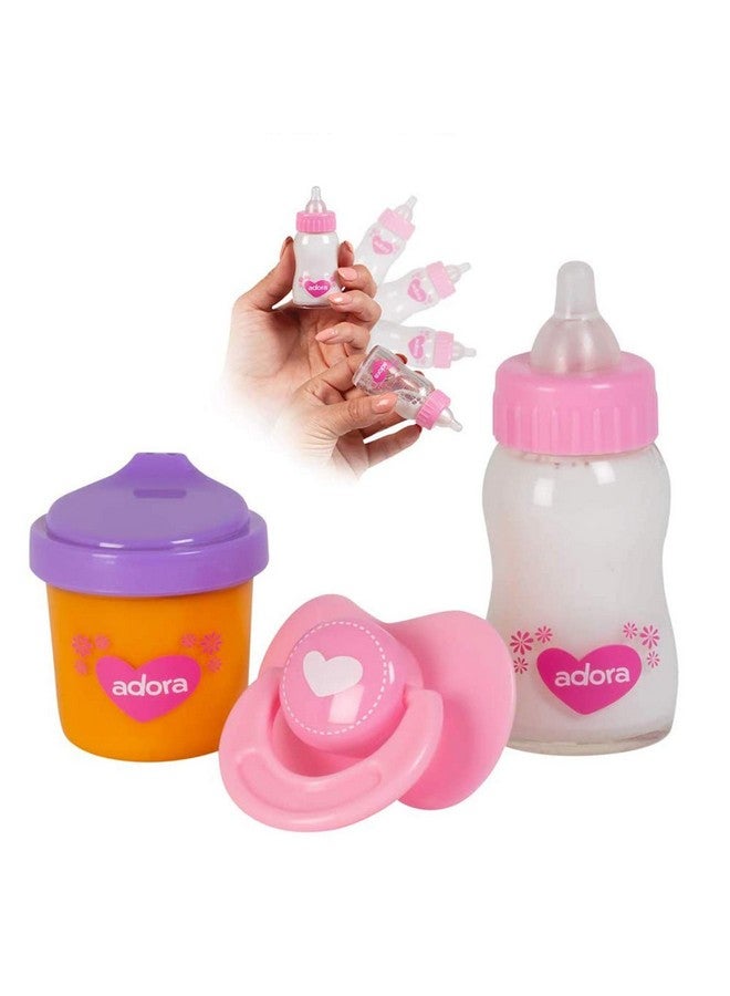 Adora مجموعة أكسسوارات دمى الأطفال أادورا مجموعة سحرية مكونة من 3 قطع تأتي مع مصاصة وزجاجات دمى سحرية مع حليب وعصير برتقال يختفي، هدية عيد ميلاد للأطفال من عمر 2 سنة وما فوق - Image 1