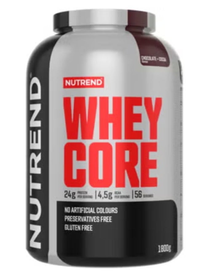 NUTREND Nutrend Whey Core 1800g Chocolate + Cocoa Flavour 56 Servings 