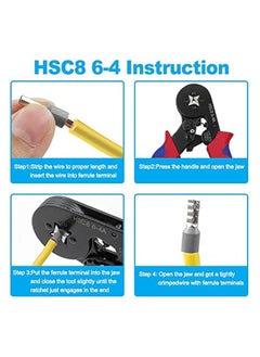 PROMASS Ferrule Crimping Tool Kit, AWG23-7 Self-adjustable Ratchet Wire Crimping Tool Kit Crimper Plier Set with 1200PCS Wire Terminals Crimping Connectors Wire End Ferrules  - Image 3