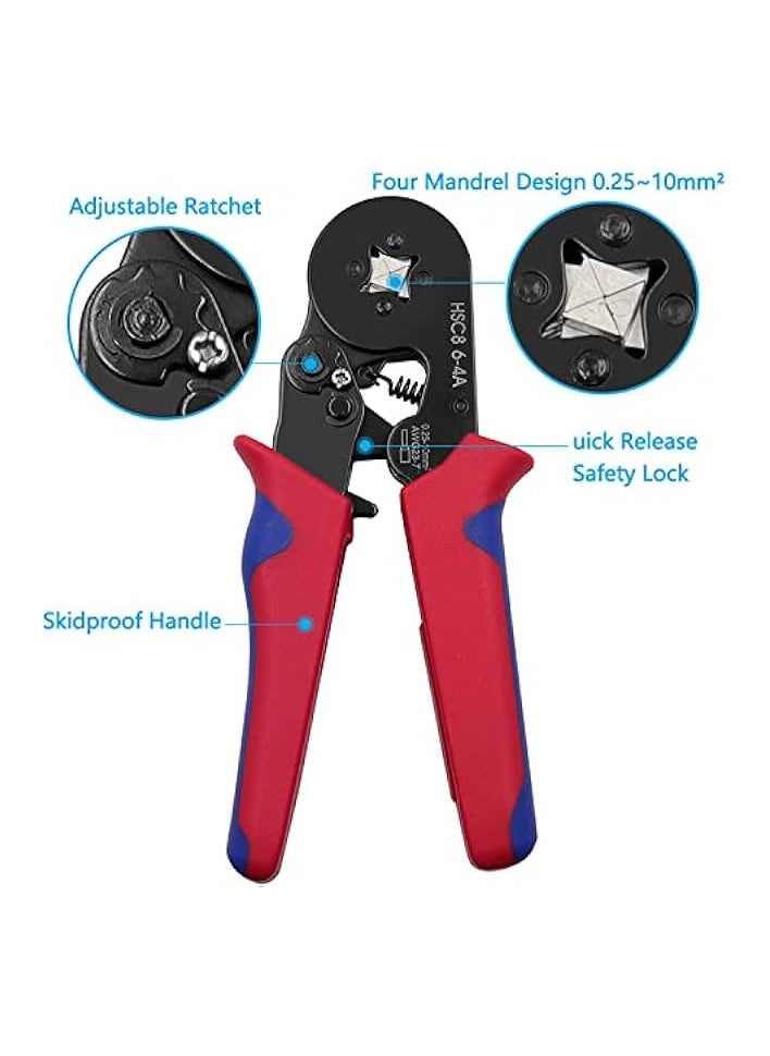 PROMASS Ferrule Crimping Tool Kit, AWG23-7 Self-adjustable Ratchet Wire Crimping Tool Kit Crimper Plier Set with 1200PCS Wire Terminals Crimping Connectors Wire End Ferrules  - Image 5
