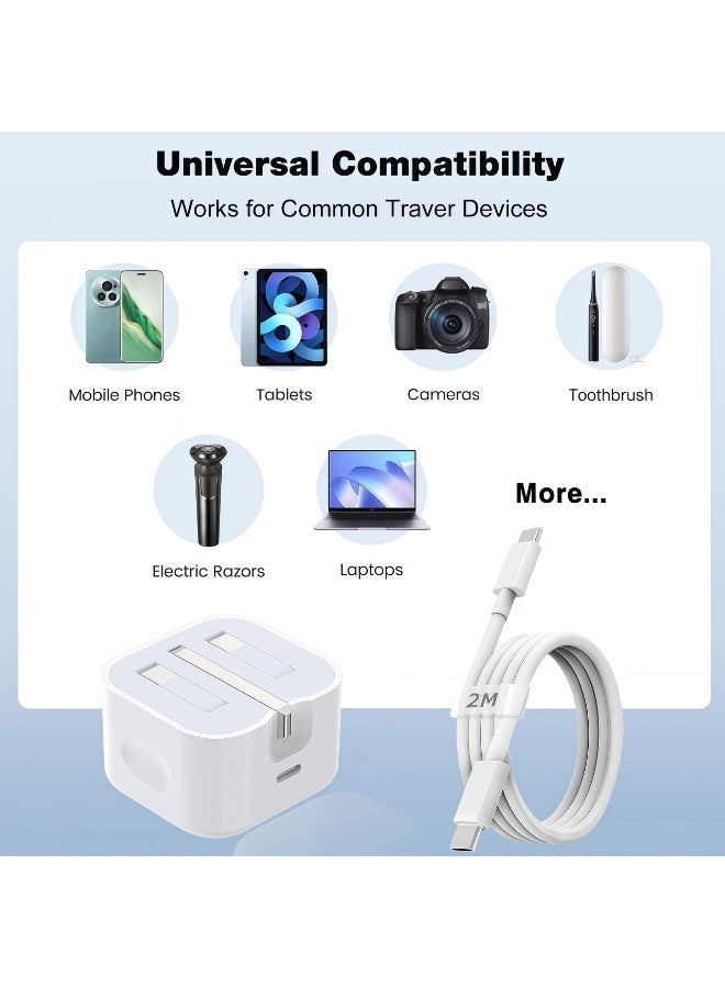 غولو شاحن سريع 40 واط لأجهزة آيفون | محول شاحن جداري سريع USB-C مع كابل USB-C بطول 2 متر، متوافق مع سلسلة آيفون من 8 إلى 14، وأجهزة آيباد، والعديد من هواتف أندرويد، ويدعم بروتوكولات الشحن السريع الرئيسية الأخرى مثل PD/QC/SCP/FCP/Samsung AFC/Apple 2.4A/BC. - Image 2