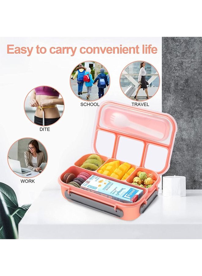 Arabest Lunch Box Kids,Bento Box Adult Lunch Box,Lunch Containers for Adults/Kids/Toddler,1300ML-4 Compartment Bento Lunch Box,Microwave & Dishwasher & Freezer Safe,BPA Free Pink Polypropylene 22.6x16.1x6.5 cm - Image 3