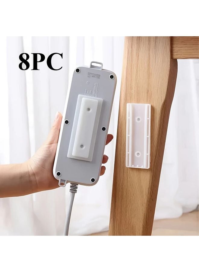 8pcs White Self Adhesive Cable Organizers Damage Free Mounting Holders - Image 2