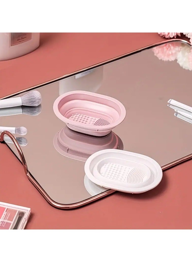 ORiTi سجادة تنظيف فرش المكياج المحمولة المصنوعة من السيليكون سهلة التنظيف ومريحة في الاستخدام - باللون الأزرق - Image 2