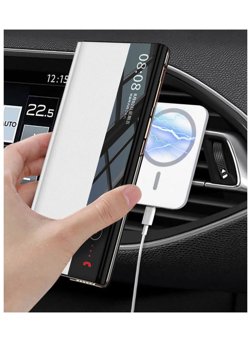 The leather magnetic case is compatible with Huawei Mate XT Ultimate, and the smart flip window all-inclusive protective case supports wireless charging - Image 2