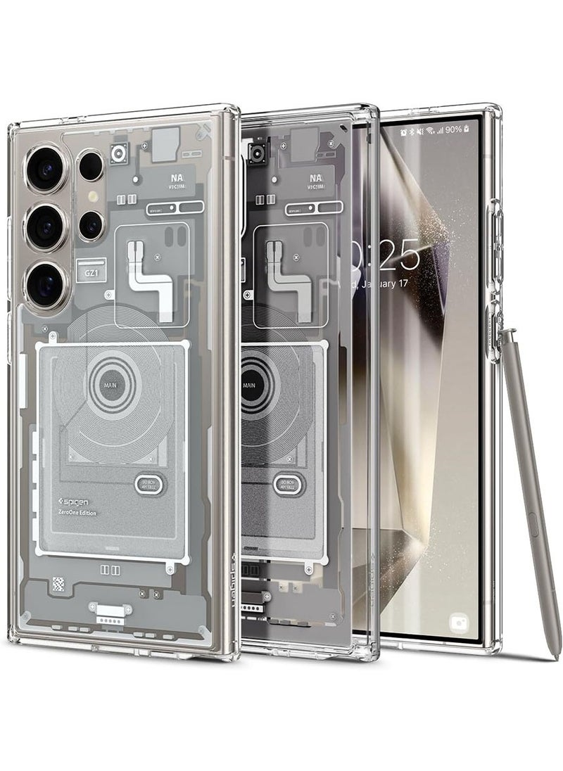 Spigen - Ultra Hybrid Samsung Galaxy S24 ULTRA Case Cover - Zero One White - Image 1