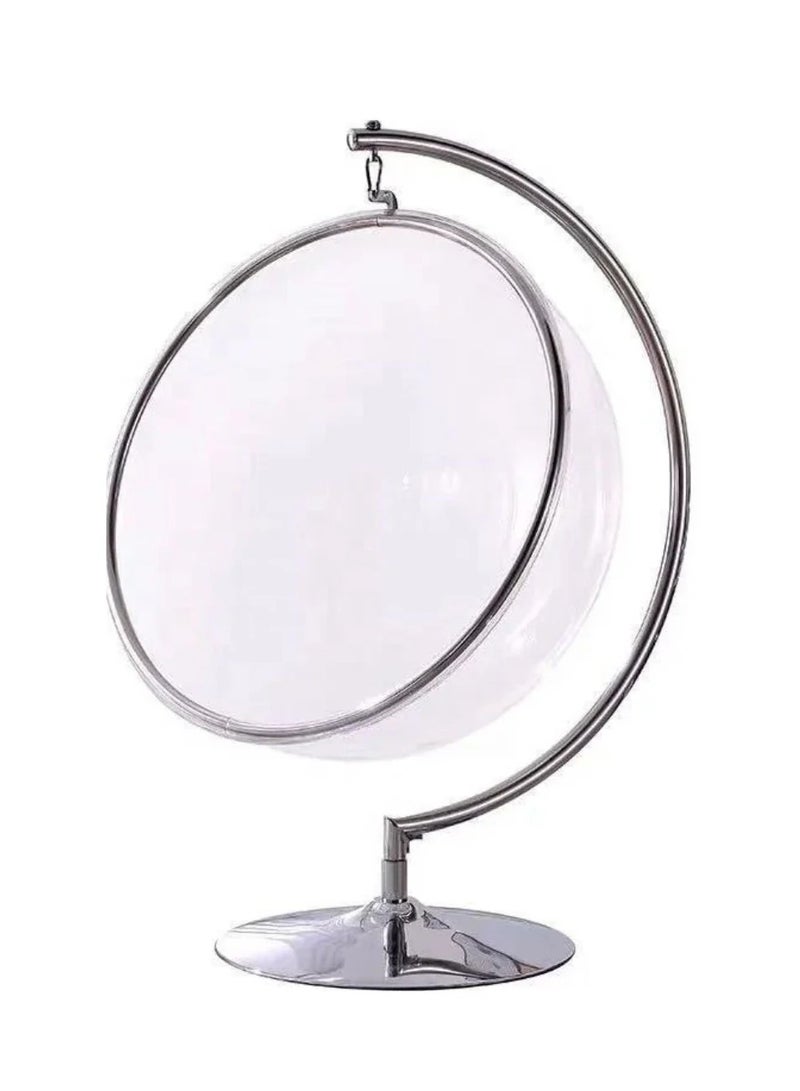 Wooden Twist Modern Transparent Acrylic Ball Bubble Swing Chair ( Silver ) - Image 5