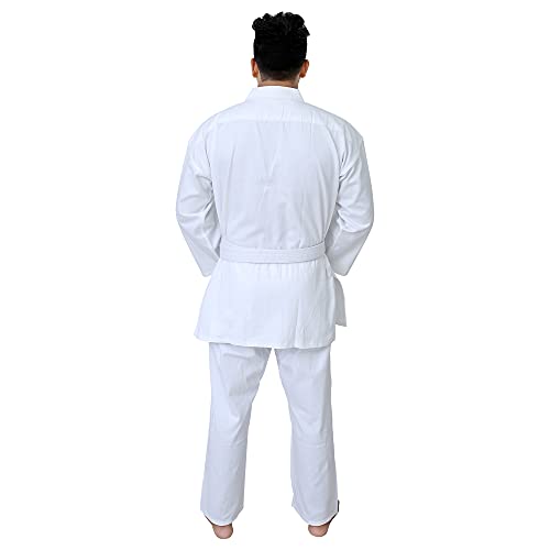 G4 VISION G4 Karate Gi Aikido Training Uniform Set - Adult Student with Free Belt, White and Black Martial Arts Suit White 6/190cm - Image 4