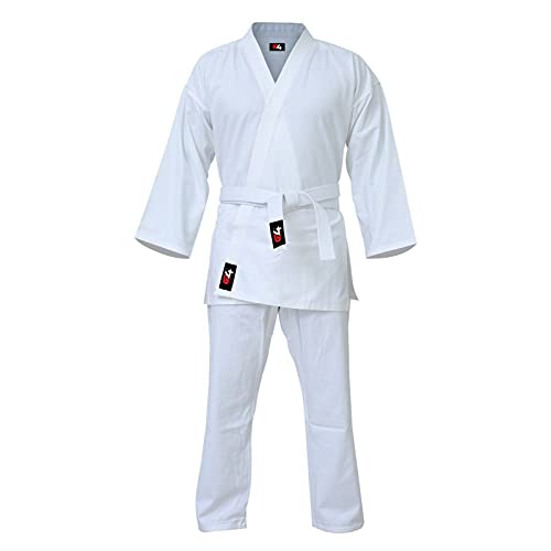 G4 VISION G4 Karate Gi Aikido Training Uniform Set - Adult Student with Free Belt, White and Black Martial Arts Suit White 6/190cm - Image 2