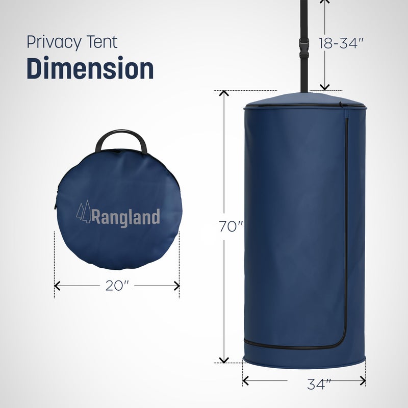 Rangland Instant Changing Tent for SUV Trunk, Easy Pop-Up Privacy Shelter with Liftgate Suction Pod - Portable Dressing Room for Beach, Outdoor Camping Shower, Toilet (Carry-Bag Included), Blue - Image 3