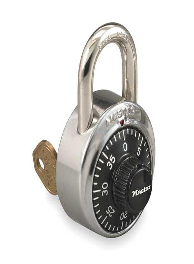 Master Lock Combination Stainless Steel Padlock with Key Cylinder, 1.87" Wide, Black/Silver - Image 2
