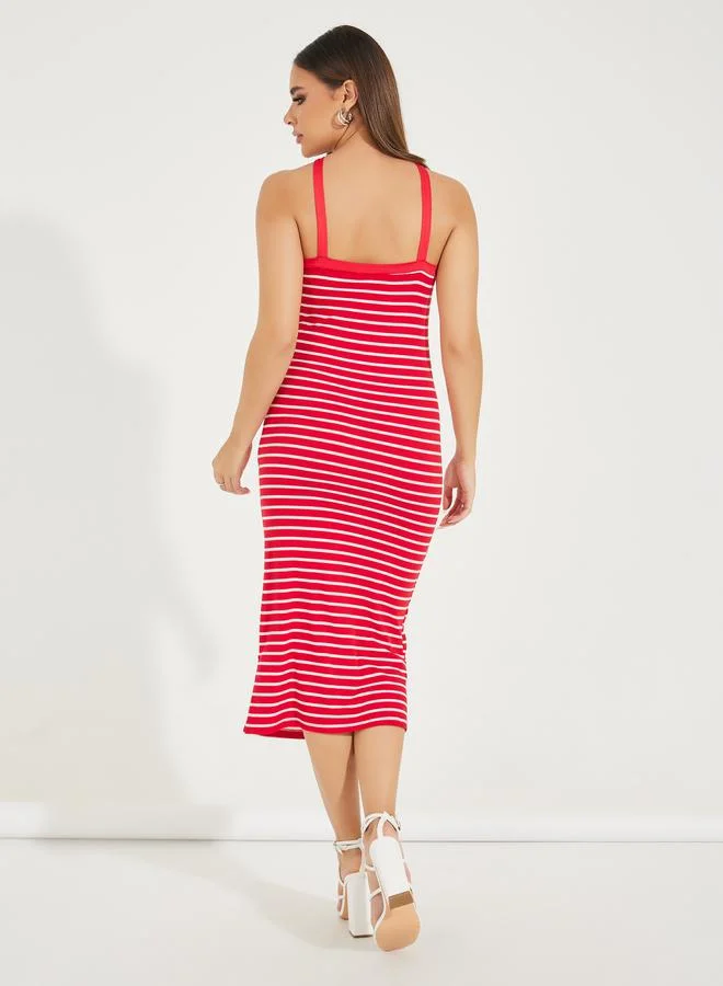 Styli Striped Halter Dress