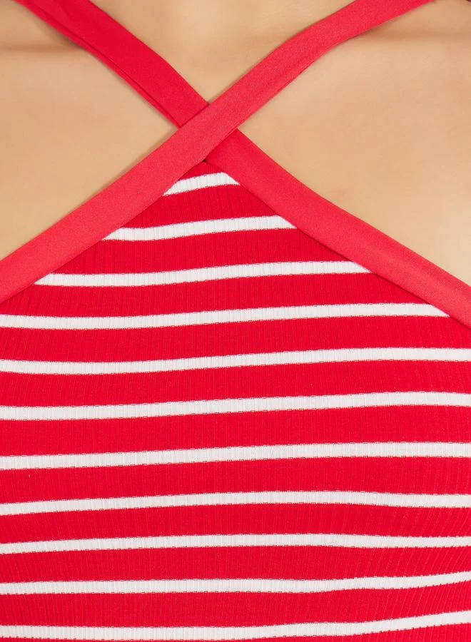 Styli Striped Halter Dress