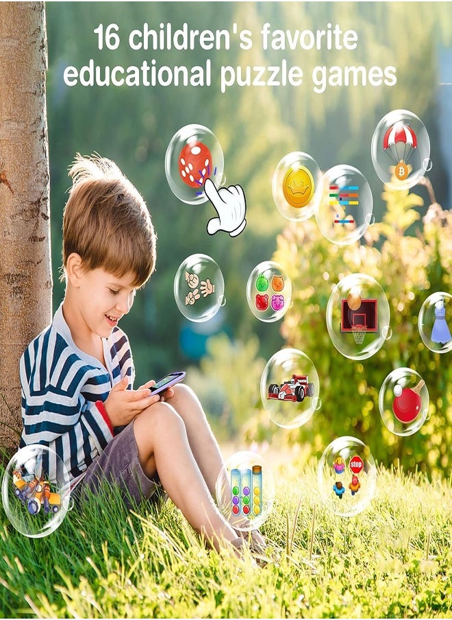 DMG TECH - Kids' Phone Toy Touch Screen Kids' Smartphone MP3 Puzzle Learning Toy with 8G SD Card (Purple) - Image 1