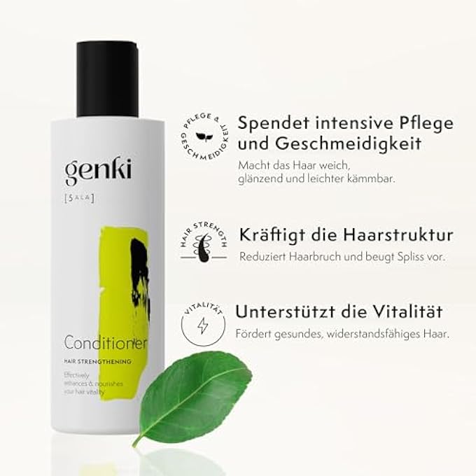 Genki HAIR STRENGTHENING CONDITIONER 200 ML WITH 5-ALA PROVEN TO STRENGTHEN HAIR WITH SHEA BUTTER AND COCONUT OIL - Image 3