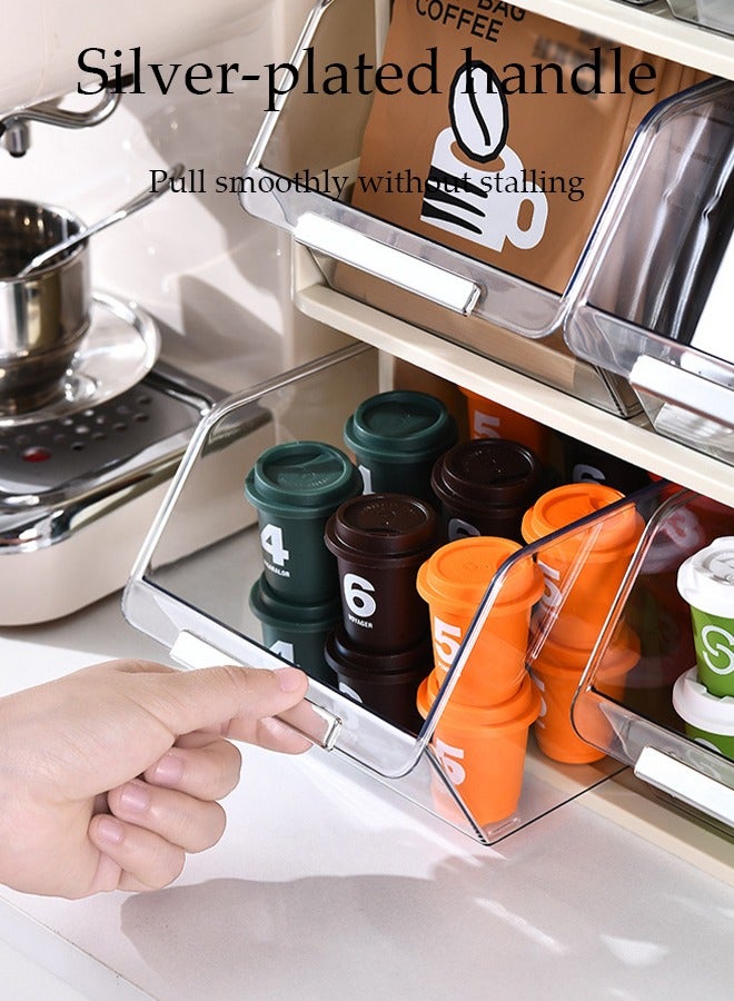 DUNISO 4 Layer Tea Bag Organizer，Desktop Storage Rack，Vertical Tea Bag Box Rack with 6 Drawer,Multi-Functional Tea Bags Container Dispenser,Suitable for Storing Coffee, Tea Bag,Beverages, Snacks and Small Items,30*17*42.5cm,White - Image 2