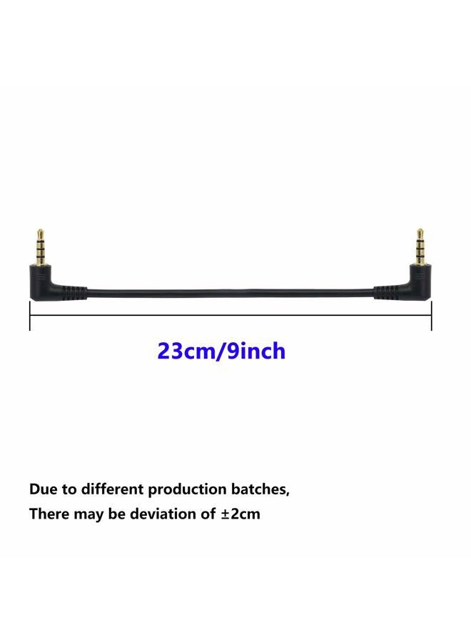 SinLoon 3.5mm TRRS Cable,SinLoon (2-PACK)Gold Plated 90 Degree Right & Left Angled 3.5mm Stereo 4-Pole male to male Auxiliary Audio Cable for iPhone, iPad or Smartphones,Tablets,Players Microphone(4-P - Image 3