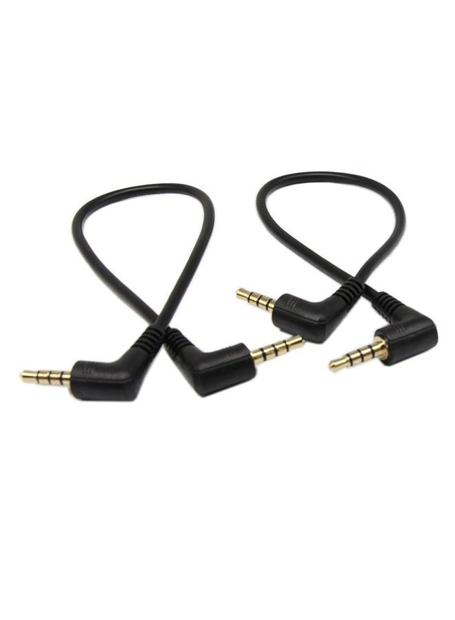 SinLoon 3.5mm TRRS Cable,SinLoon (2-PACK)Gold Plated 90 Degree Right & Left Angled 3.5mm Stereo 4-Pole male to male Auxiliary Audio Cable for iPhone, iPad or Smartphones,Tablets,Players Microphone(4-P - Image 1