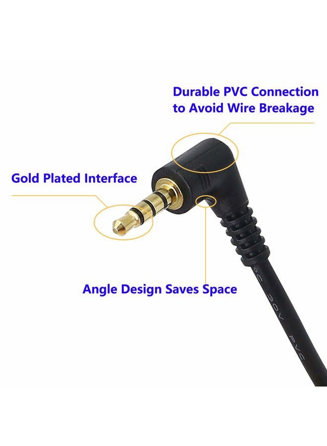 SinLoon 3.5mm TRRS Cable,SinLoon (2-PACK)Gold Plated 90 Degree Right & Left Angled 3.5mm Stereo 4-Pole male to male Auxiliary Audio Cable for iPhone, iPad or Smartphones,Tablets,Players Microphone(4-P - Image 2