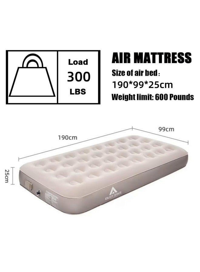 Inflatable Mattress,Camping Air Mattresses,Air Bed with Built in Pump,Twin Air Mattress,Portable Air Mattress,for Home Camping Travel (Single/190 * 99 * 25cm)  - Image 2