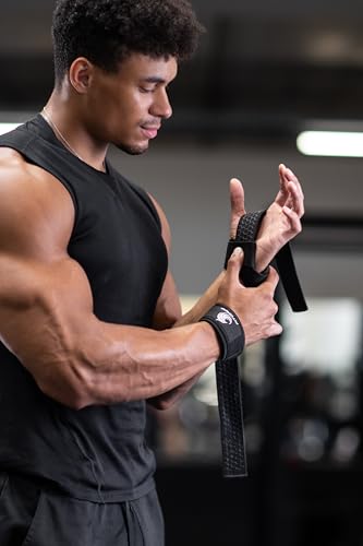Fitgriff® Lifting Wrist Straps for Weightlifting, Gym, Deadlift, Workout (Made of Premium Cotton & Padded) - Men & Women (XS, Black (Silicone-Grip)) - Image 4