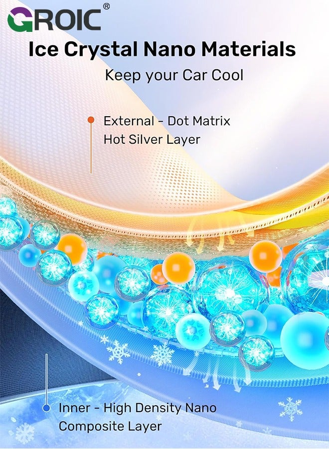 GROIC 2024 Upgrade Tesla Model Y Sunshade Roof [No-Sag, Sun Protection] [Magnetic No Gaps] Tesla Model Y Accessories 2024 Heat Insulation Foldable Roof Sun Shade for Model Y 2020-2024 - Gen 3 Black - Image 5