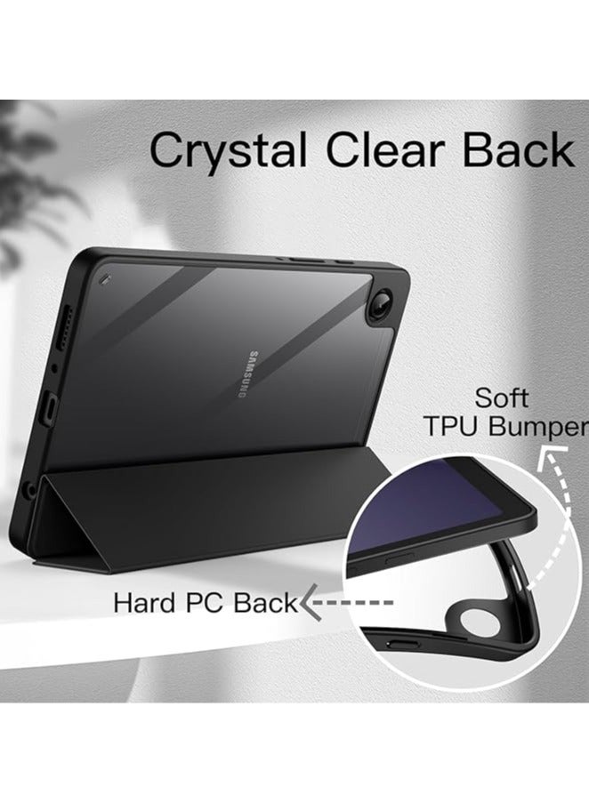 Protective Tablet PC Case Slim Case compatible with Samsung Galaxy Tab A9 SM-X110 8.7inch Case with Clear Transparent Back and TPU Shockproof Frame Cover,Auto Sleep/Pencil Holder (Black)  - Image 2
