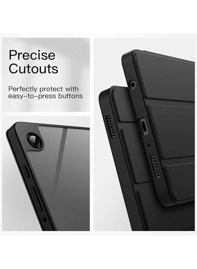 Protective Tablet PC Case Slim Case compatible with Samsung Galaxy Tab A9 SM-X110 8.7inch Case with Clear Transparent Back and TPU Shockproof Frame Cover,Auto Sleep/Pencil Holder (Black)  - Image 3