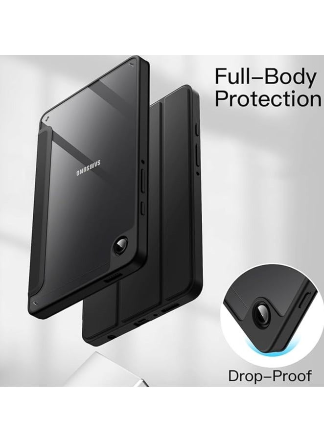 Protective Tablet PC Case Slim Case compatible with Samsung Galaxy Tab A9 SM-X110 8.7inch Case with Clear Transparent Back and TPU Shockproof Frame Cover,Auto Sleep/Pencil Holder (Black)  - Image 4