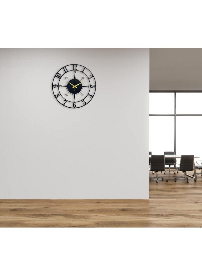 Hometrix Metal Wall Clock, Large Metal Wall Clock for Living Room, Bedroom, Kitchen Latin Numeral Wall Clock, Antique Metal Wall Clock| Big Size Modern Decorative Wall Watch (Black) (40 CM) DA-121 - Image 2