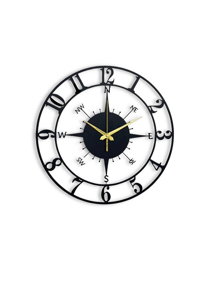 Hometrix Metal Wall Clock, Large Metal Wall Clock for Living Room, Bedroom, Kitchen Latin Numeral Wall Clock, Antique Metal Wall Clock| Big Size Modern Decorative Wall Watch (Black) (40 CM) DA-121 - Image 1