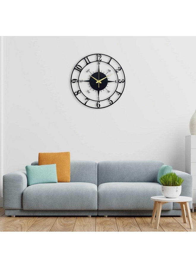 Hometrix Metal Wall Clock, Large Metal Wall Clock for Living Room, Bedroom, Kitchen Latin Numeral Wall Clock, Antique Metal Wall Clock| Big Size Modern Decorative Wall Watch (Black) (40 CM) DA-121 - Image 4