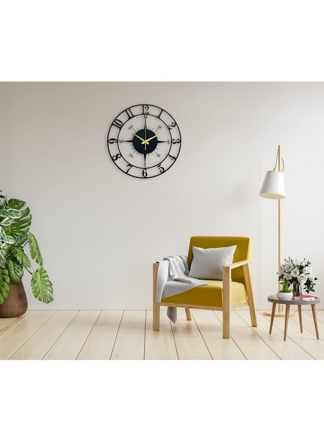 Hometrix Metal Wall Clock, Large Metal Wall Clock for Living Room, Bedroom, Kitchen Latin Numeral Wall Clock, Antique Metal Wall Clock| Big Size Modern Decorative Wall Watch (Black) (40 CM) DA-121 - Image 3