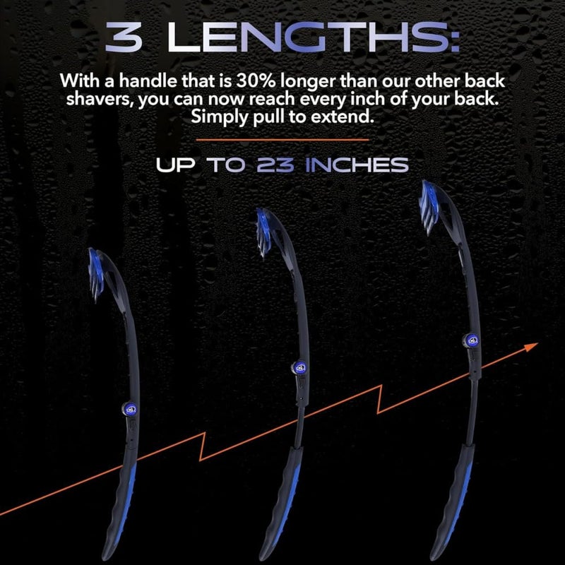 baKblade 3.0 Back Shaver â€“ 23" Handle â€“ Includes 3 Extra Blade Refills â€“ Pain-Free Shave for Men - Image 2