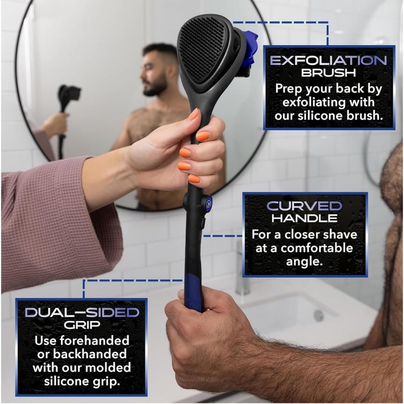 baKblade 3.0 Back Shaver â€“ 23" Handle â€“ Includes 3 Extra Blade Refills â€“ Pain-Free Shave for Men - Image 5