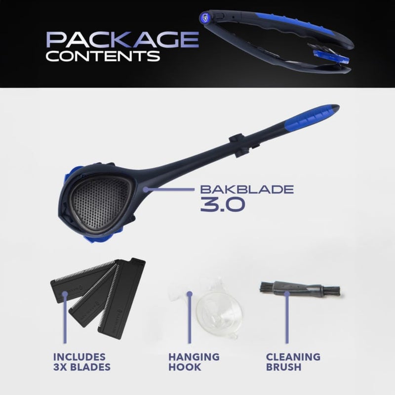 baKblade 3.0 Back Shaver â€“ 23" Handle â€“ Includes 3 Extra Blade Refills â€“ Pain-Free Shave for Men - Image 3