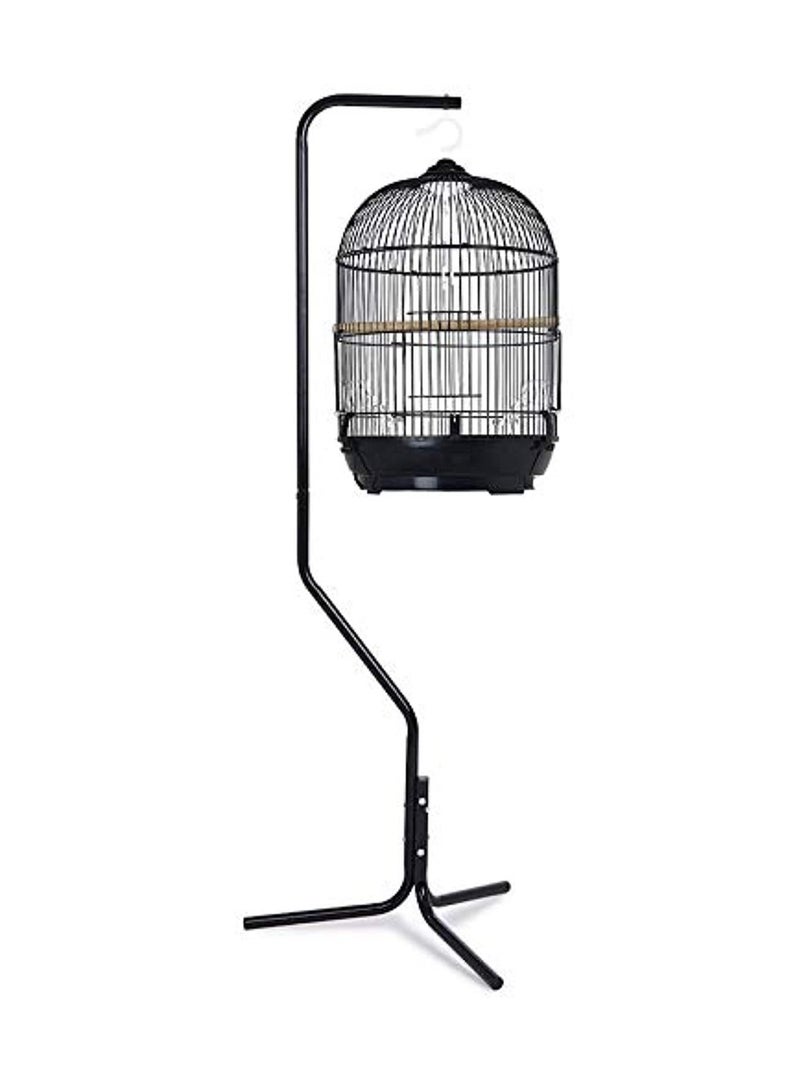 Bird Cage Metal With Hanging Stand 3 Legs Base Black 162x49 Cm Iron - Image 2
