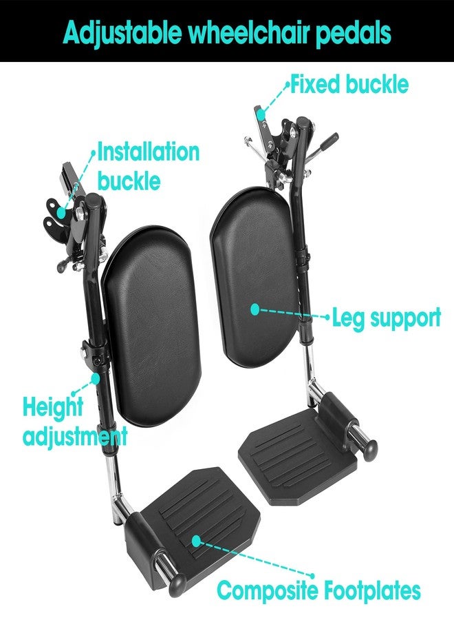 Universal Wheelchair Footrest with Comfort Foam Cushion - Adjustable Lift & Extendable Anti-Slip Foot Plate, Foldable Quick Release for Transport Chairs (Black 1 Pair) LK3JELR T94 Models Compatible - Image 2