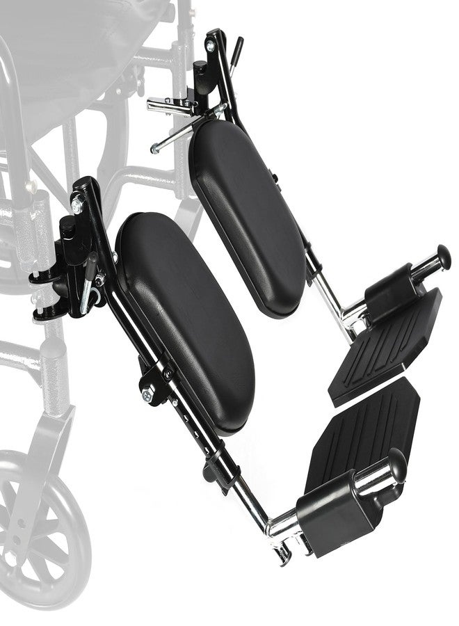 Universal Wheelchair Footrest with Comfort Foam Cushion - Adjustable Lift & Extendable Anti-Slip Foot Plate, Foldable Quick Release for Transport Chairs (Black 1 Pair) LK3JELR T94 Models Compatible - Image 1