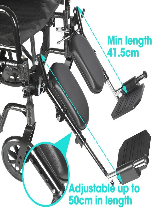 Universal Wheelchair Footrest with Comfort Foam Cushion - Adjustable Lift & Extendable Anti-Slip Foot Plate, Foldable Quick Release for Transport Chairs (Black 1 Pair) LK3JELR T94 Models Compatible - Image 4