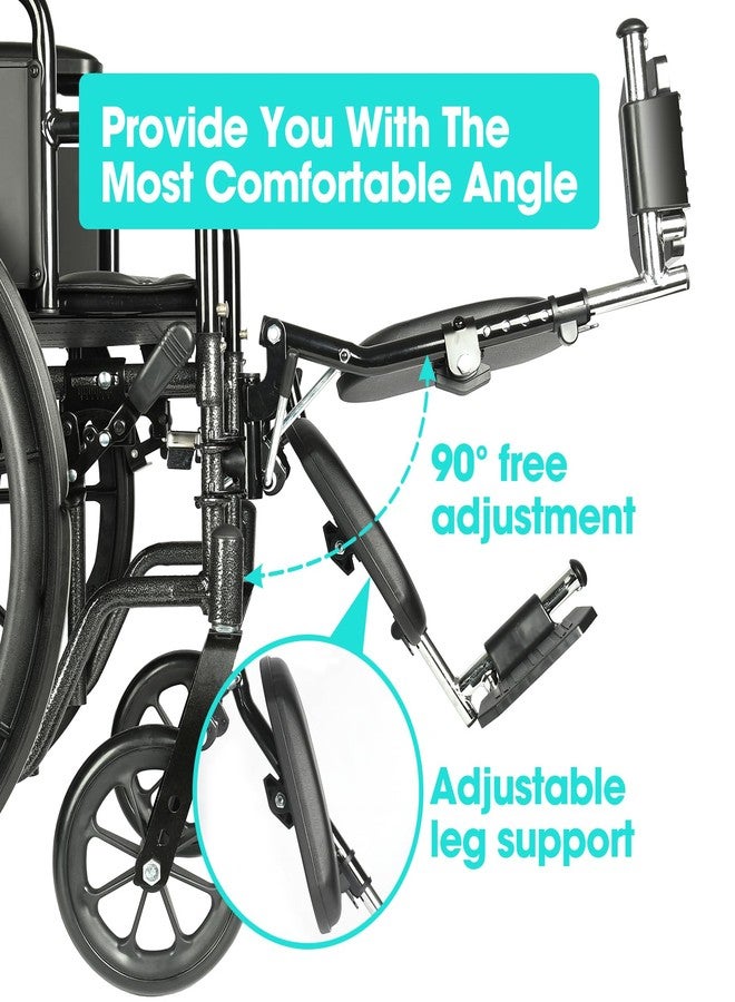 Universal Wheelchair Footrest with Comfort Foam Cushion - Adjustable Lift & Extendable Anti-Slip Foot Plate, Foldable Quick Release for Transport Chairs (Black 1 Pair) LK3JELR T94 Models Compatible - Image 3