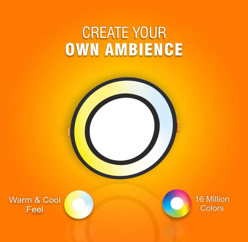EcoEarth Neo Bluetooth Smart Profile Led Panel 10 Watt Black Housing Round - Image 3
