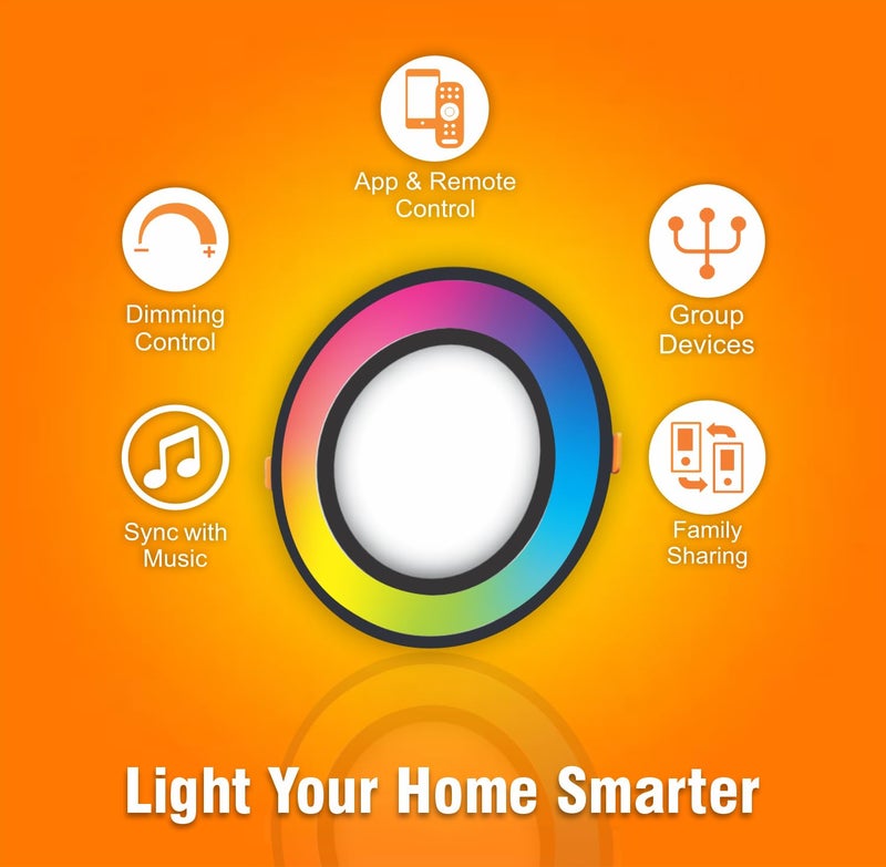 EcoEarth Neo Bluetooth Smart Profile Led Panel 10 Watt Black Housing Round - Image 4