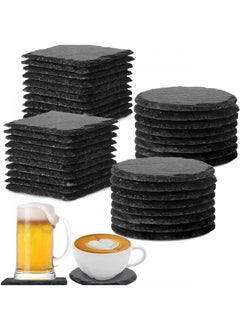 Y&D Natural Rock Coaster Japanese Slate Coaster Insulation Mat Bar Restaurant Slate Coaster-Square Coasters 10cm * 10cm  - Image 2