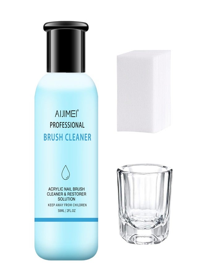 AIJIMEI Nail Brush Cleaner Gel Set Fast Cleaning Nail Brush Cleaner Easy To Use For Salons And Home Use Acrylic Nail Brush Cleaner Nail Art Brushes Cleaner, Paint Nail Brush Cleaner 1.96FL OZ - Image 1