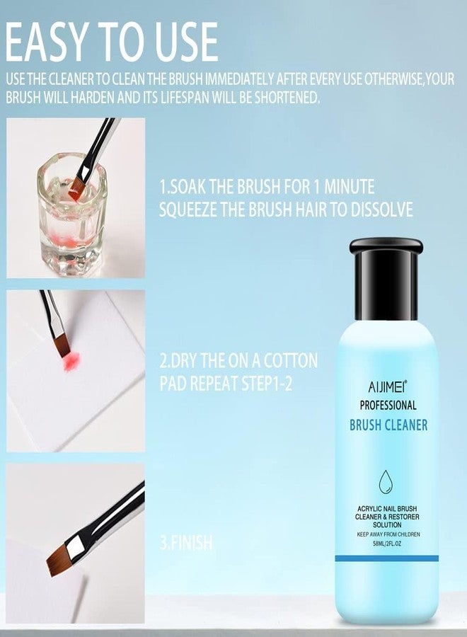 AIJIMEI Nail Brush Cleaner Gel Set Fast Cleaning Nail Brush Cleaner Easy To Use For Salons And Home Use Acrylic Nail Brush Cleaner Nail Art Brushes Cleaner, Paint Nail Brush Cleaner 1.96FL OZ - Image 2