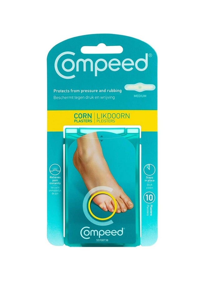 Compeed - Corn Bandage For Foot Finger Pressure N Rubbing Protection, Foot Corn Remover Bandages, Pack Of 10 Pc, Medium Size - Image 1